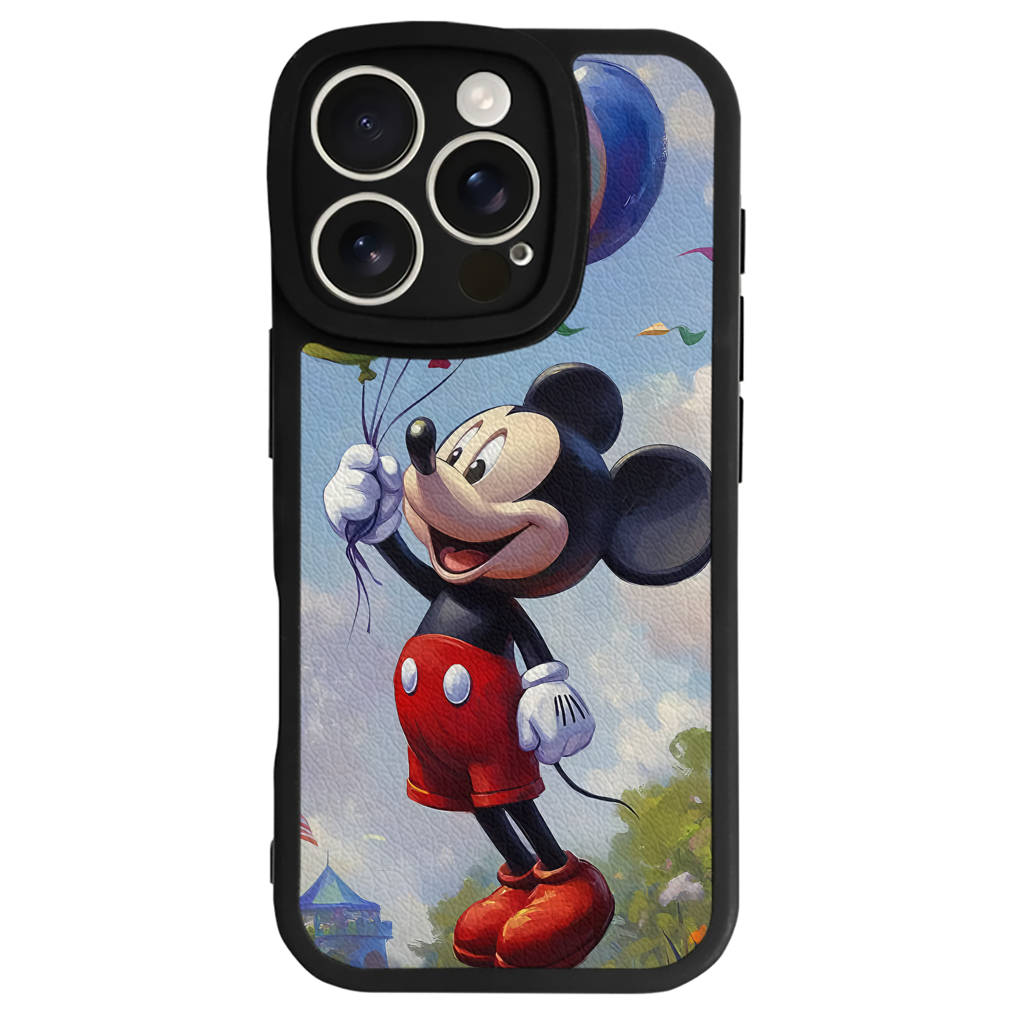 （画像用） ミッキーマウス Mickey Mouse 【iPhone 16シリーズ対応】シリコンスマホケース（レザー調） 材質：シリコン